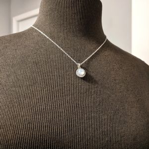 Sterling Silver Necklace with Small Stone